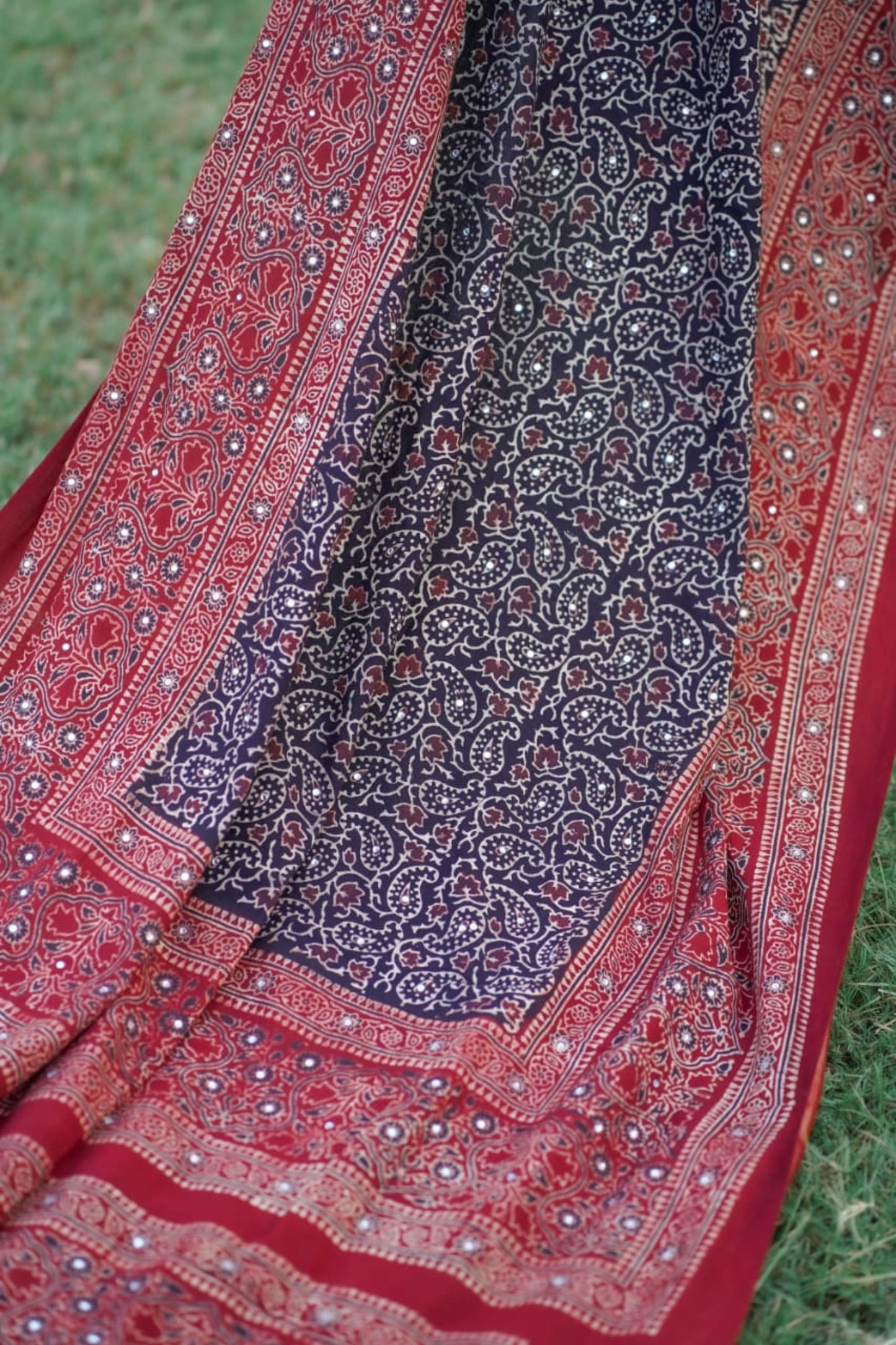 Kohsar Ajrak Chaadar 2Tone Black