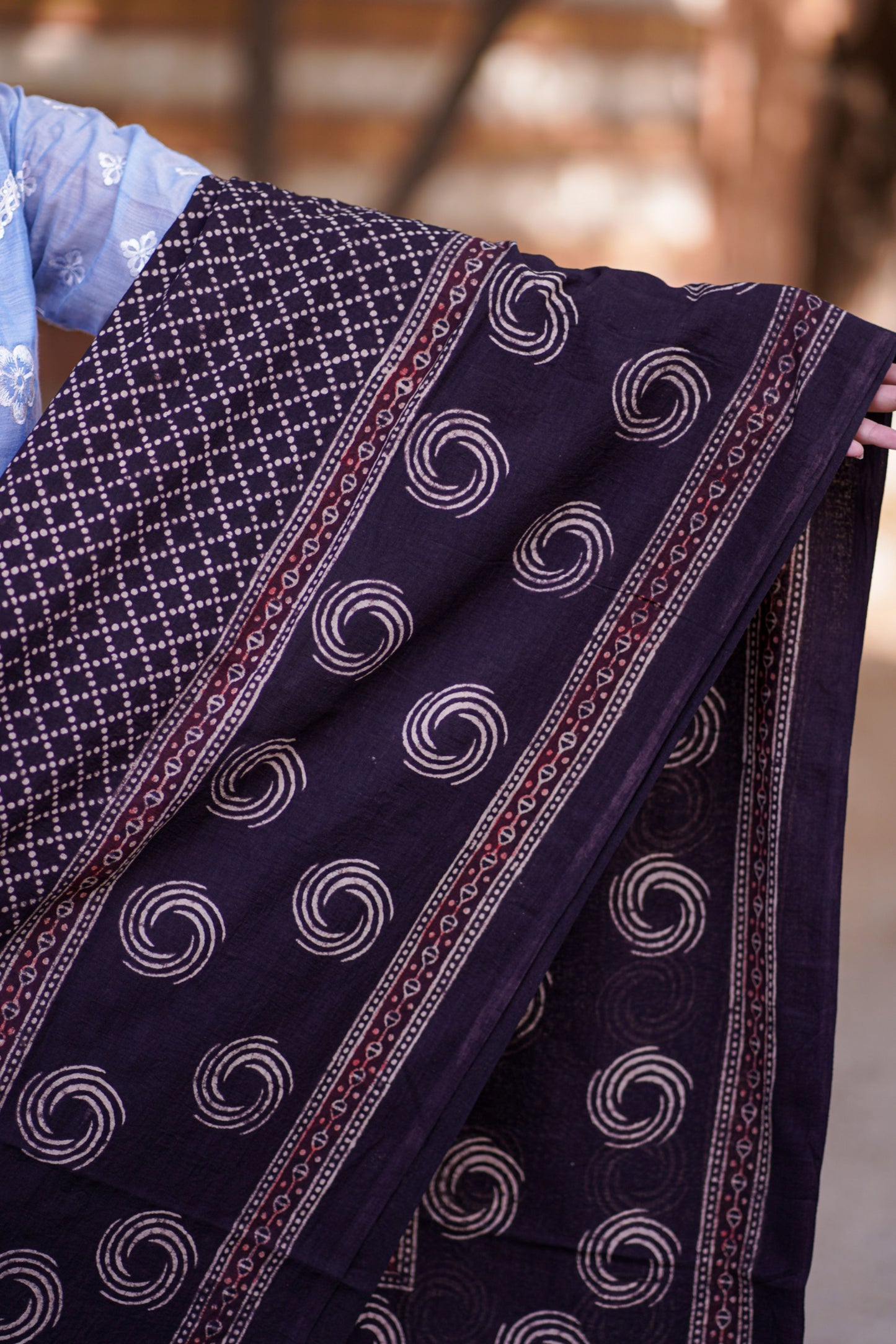 Sawan Ajrak Chaddar - Black