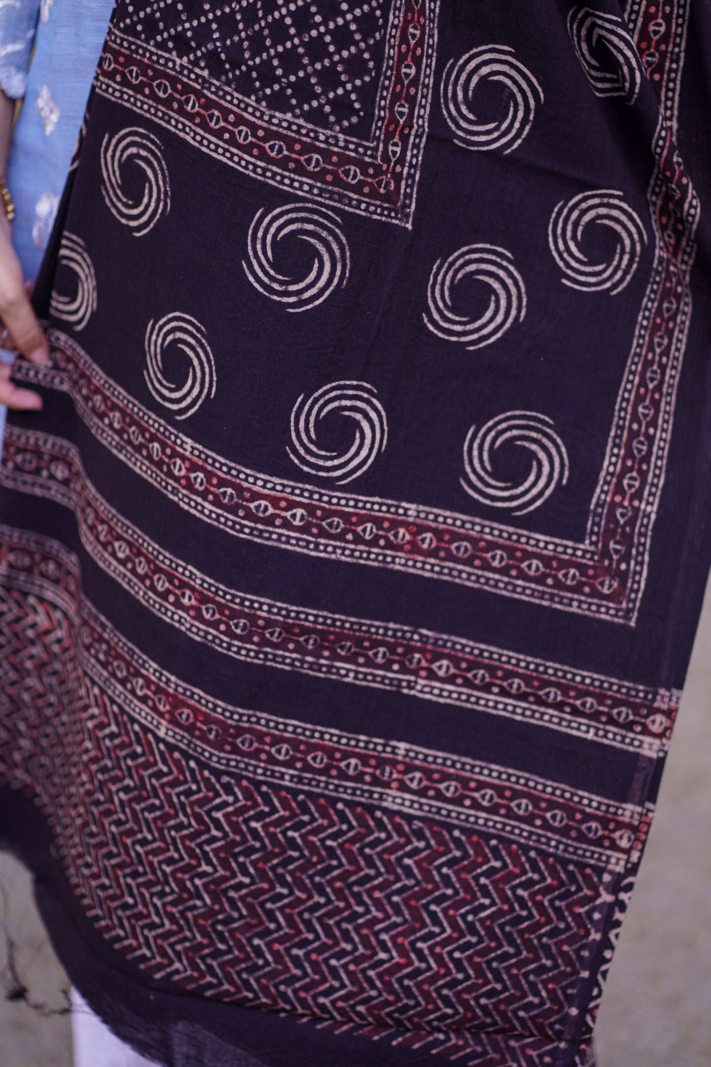 Sawan Ajrak Chaddar - Black