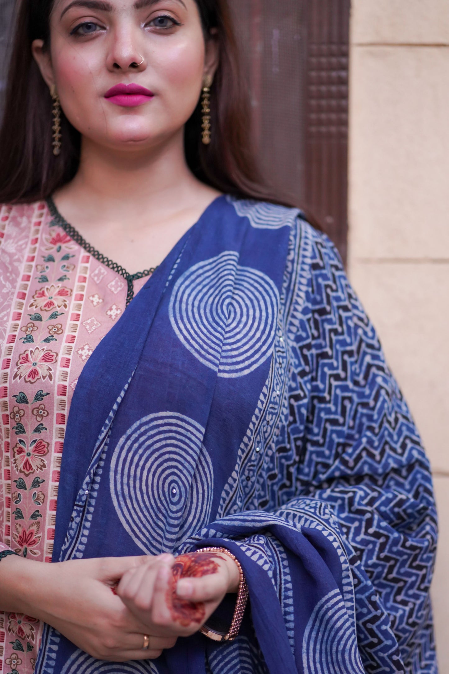 Sukoon Ajrak Chaddar - Blue