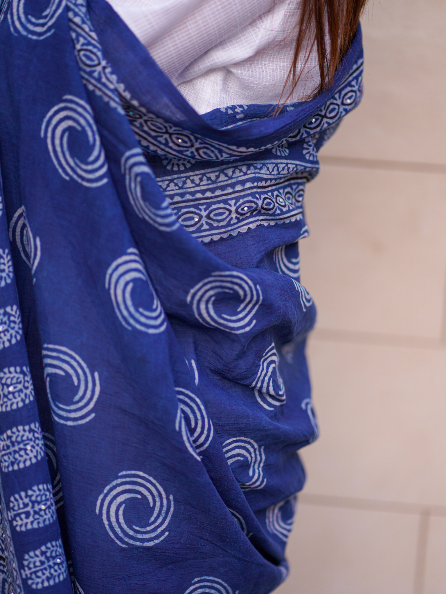 Afsana Ajrak Chaddar - Blue