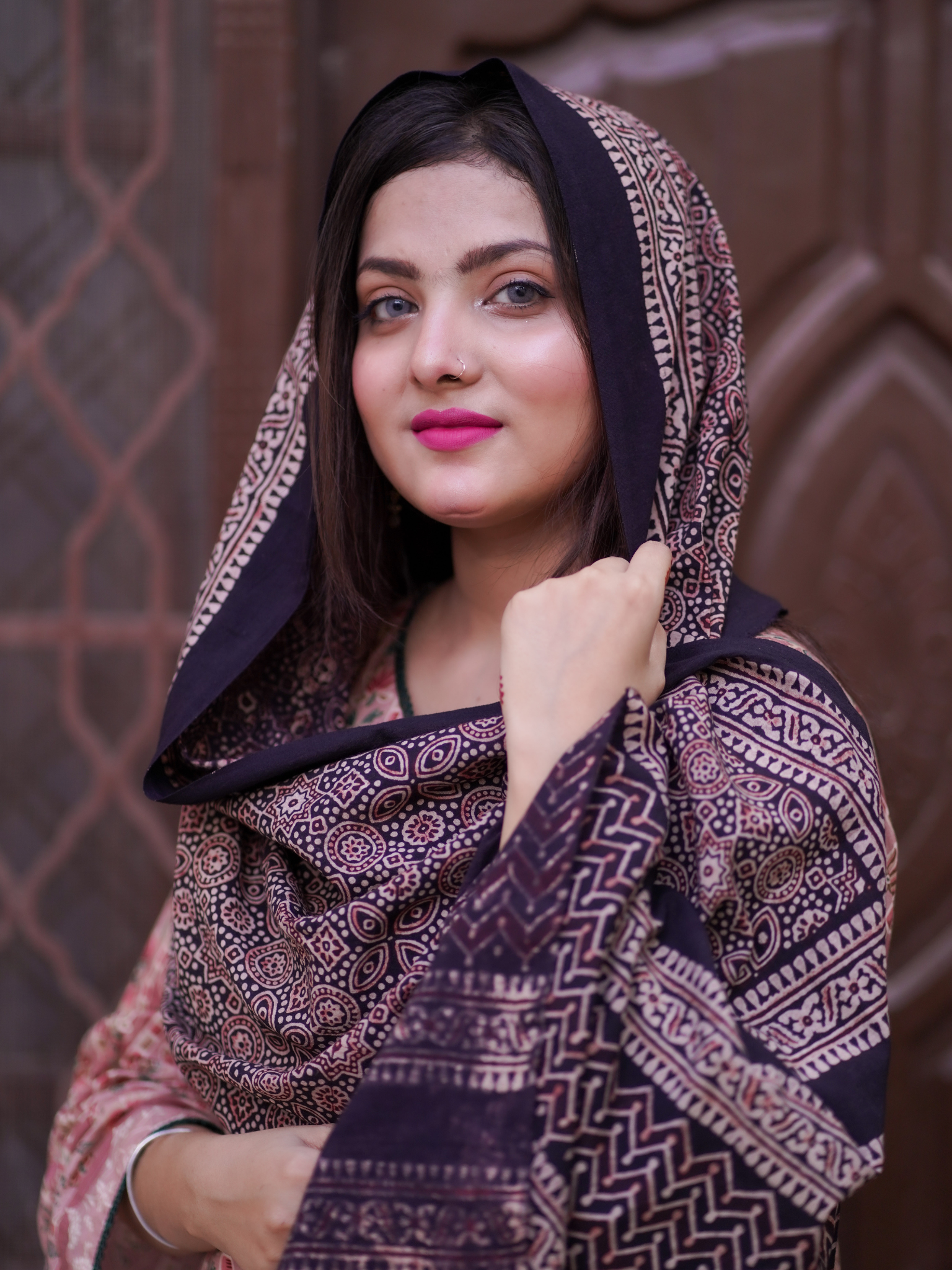 Sindhu Ajrak Scarf - Black