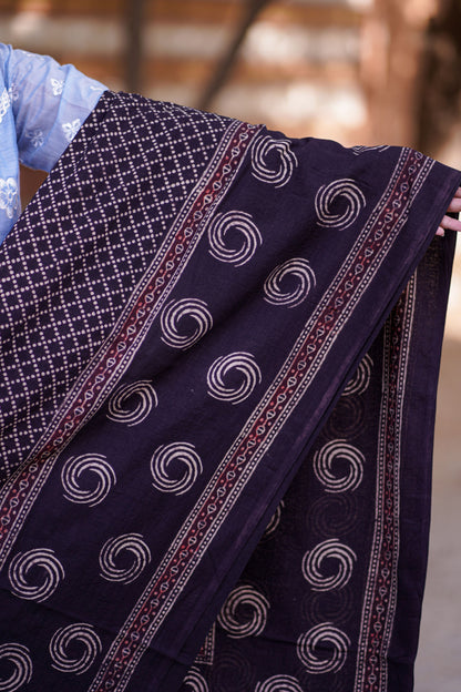 Sawan Ajrak Chaddar - Black