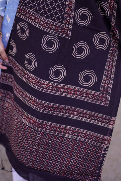 Sawan Ajrak Chaddar - Black