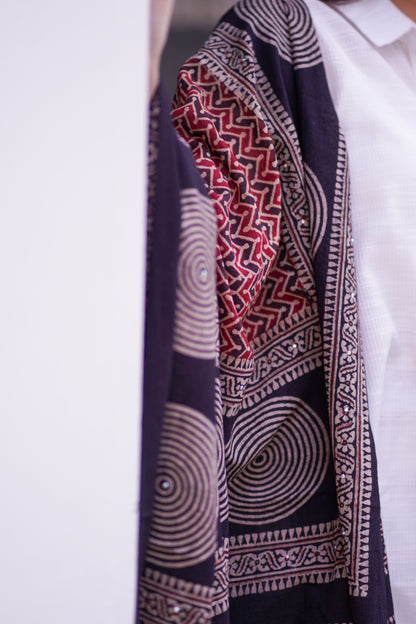 Sukoon Ajrak Chaddar 2 Tone - Maroon