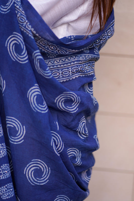 Afsana Ajrak Chaddar - Blue