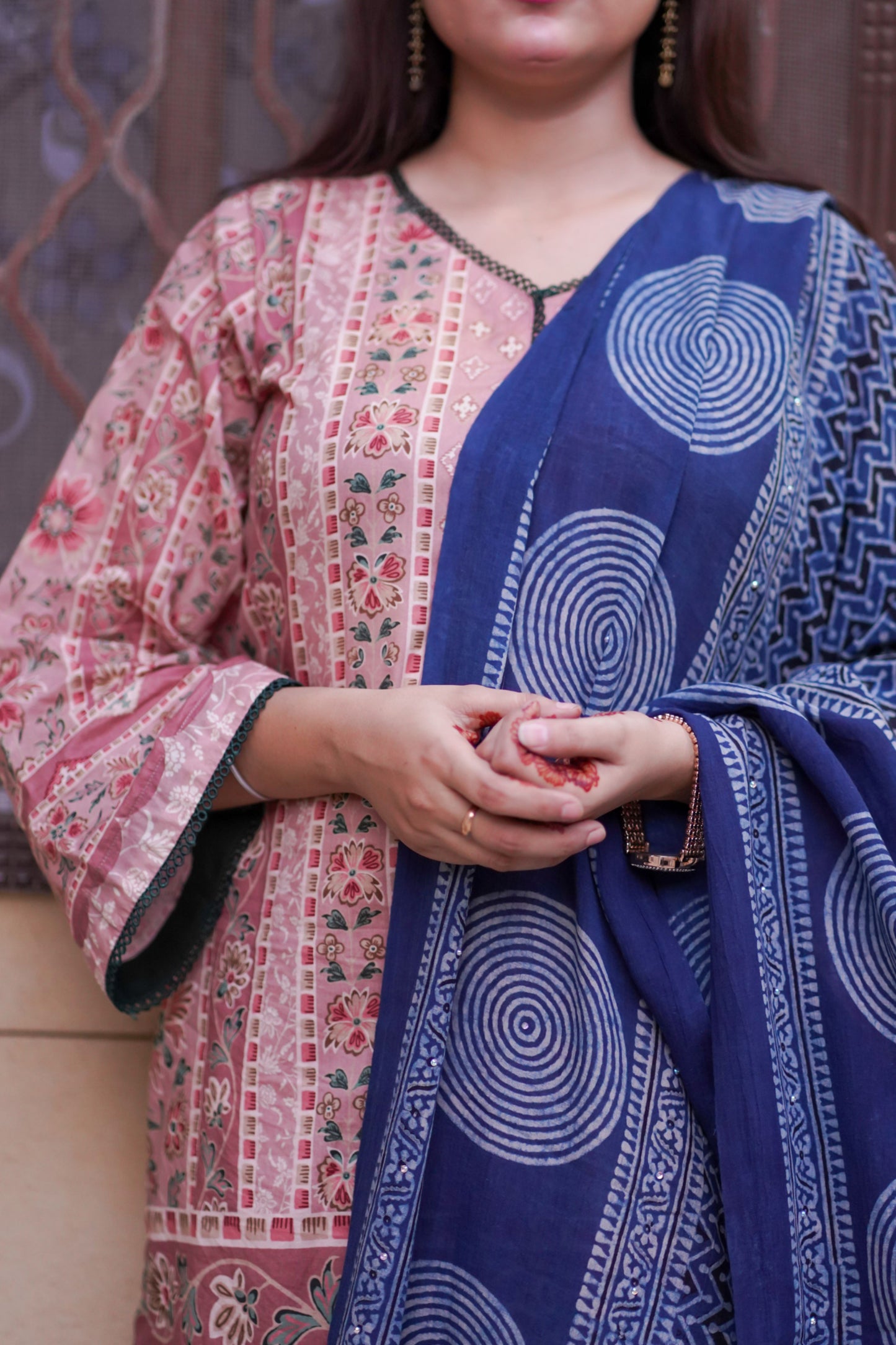 Sukoon Ajrak Chaddar - Blue