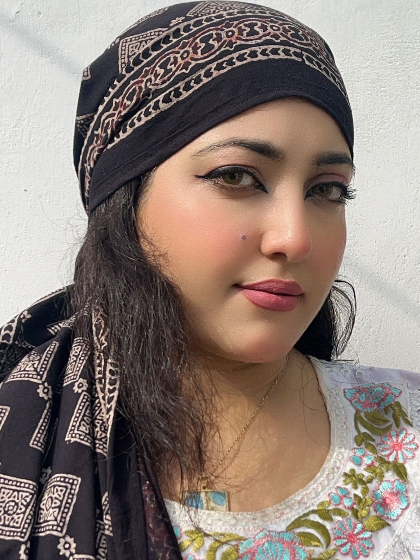 Abeer Ajrak Scarf - Black